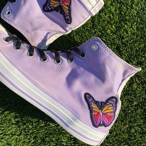 Lavender butterfly Chuck Taylor all star converse